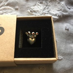 OHM beads heart crown bead. Missing one crystal.